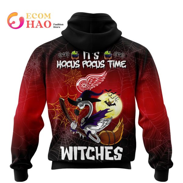 Detroit Red Wings Halloween Jersey Flamingo Witches Hocus Pocus 3D Hoodie
