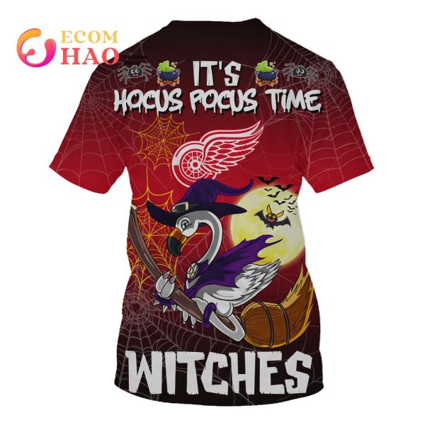 Detroit Red Wings Halloween Jersey Flamingo Witches Hocus Pocus 3D Hoodie
