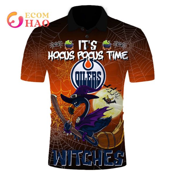 Edmonton Oilers Halloween Jersey Flamingo Witches Hocus Pocus 3D Hoodie