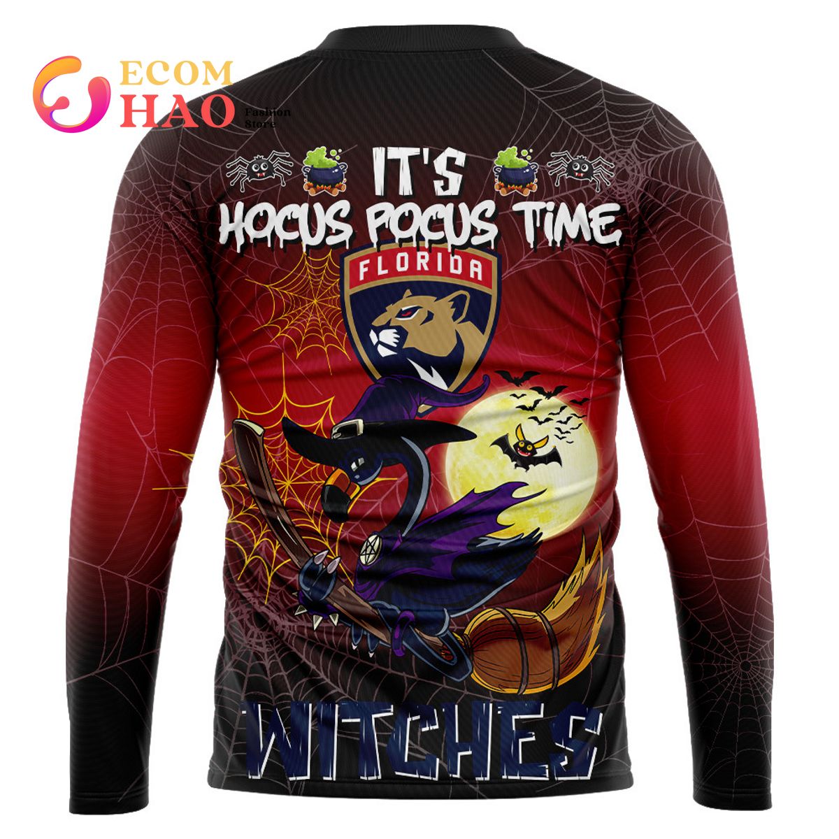 Florida Panthers Halloween Jersey Flamingo Witches Hocus Pocus 3D Hoodie