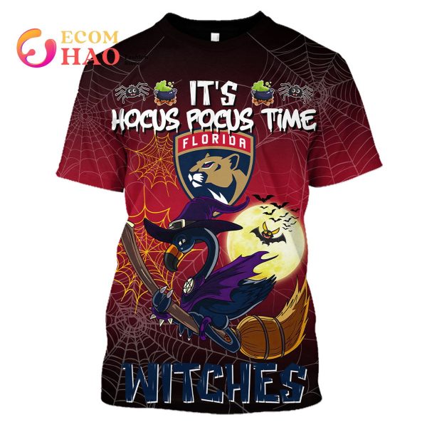 Florida Panthers Halloween Jersey Flamingo Witches Hocus Pocus 3D Hoodie