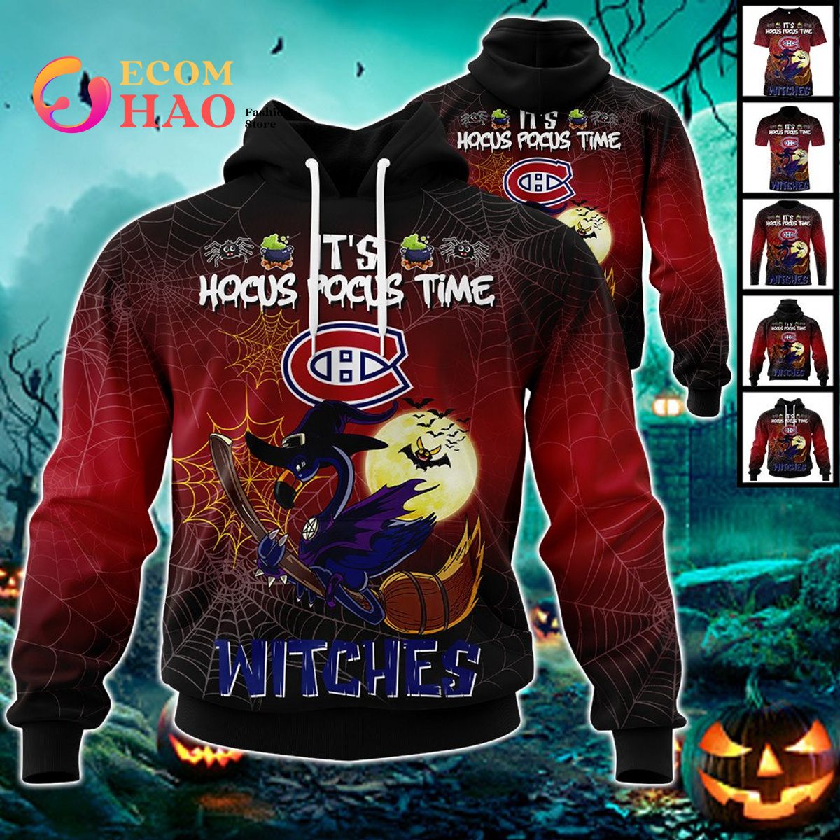 LA Kings Halloween Jersey Flamingo Witches Hocus Pocus 3D Hoodie