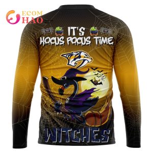 Nashville Predators Halloween Jersey Flamingo Witches Hocus Pocus 3D Hoodie
