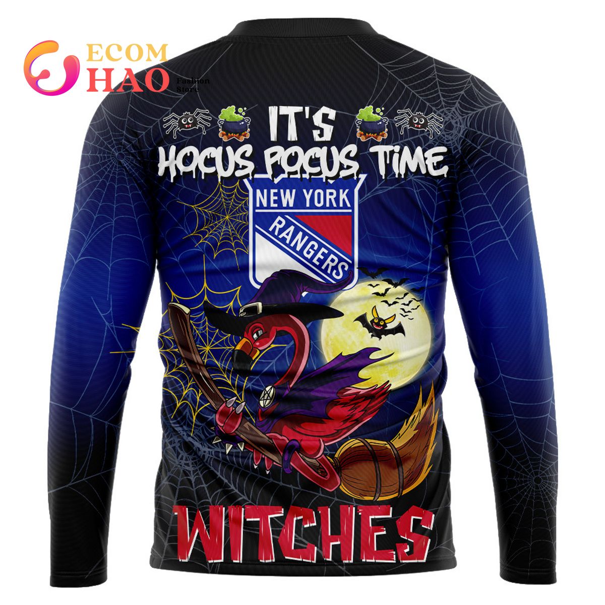 New York Rangers Halloween Jersey Flamingo Witches Hocus Pocus 3D Hoodie