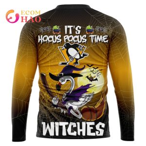 Pittsburgh Penguins Halloween Jersey Flamingo Witches Hocus Pocus 3D Hoodie
