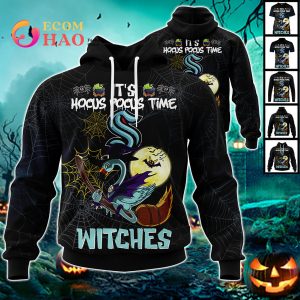 Seattle Kraken Halloween Jersey Flamingo Witches Hocus Pocus 3D Hoodie