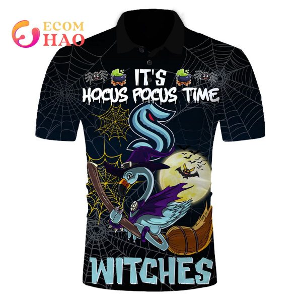 Seattle Kraken Halloween Jersey Flamingo Witches Hocus Pocus 3D Hoodie