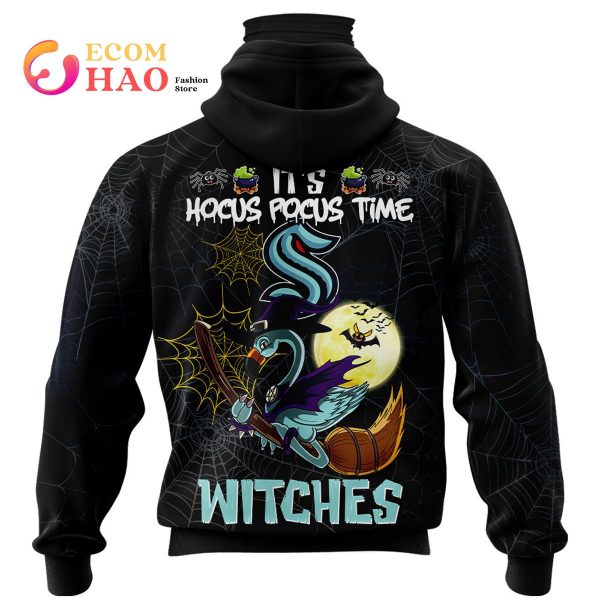 Seattle Kraken Halloween Jersey Flamingo Witches Hocus Pocus 3D Hoodie