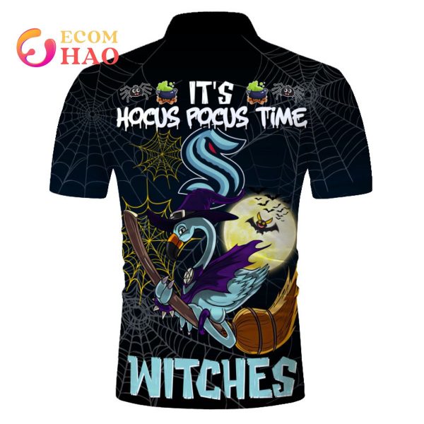 Seattle Kraken Halloween Jersey Flamingo Witches Hocus Pocus 3D Hoodie
