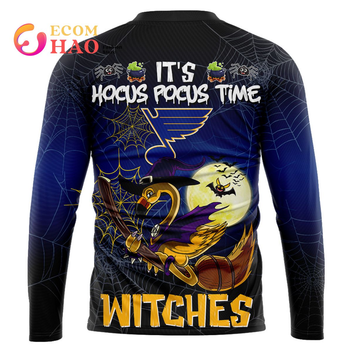 St. Louis Blues Halloween Jersey Flamingo Witches Hocus Pocus 3D Hoodie