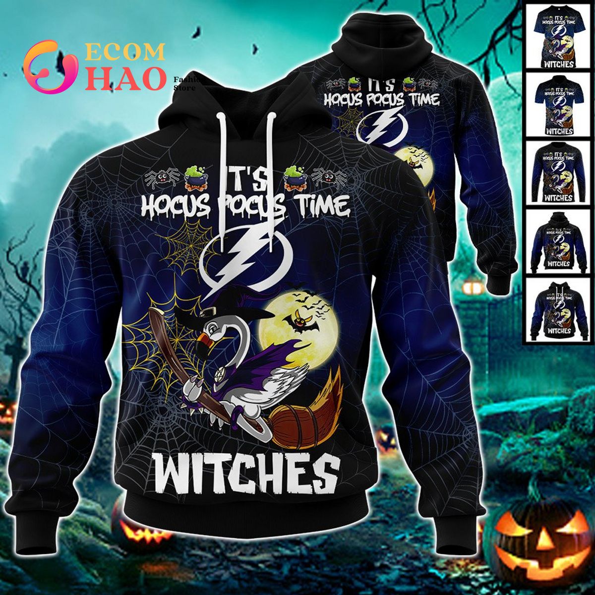 Philadelphia Flyers Halloween Jersey Flamingo Witches Hocus Pocus 3D Hoodie