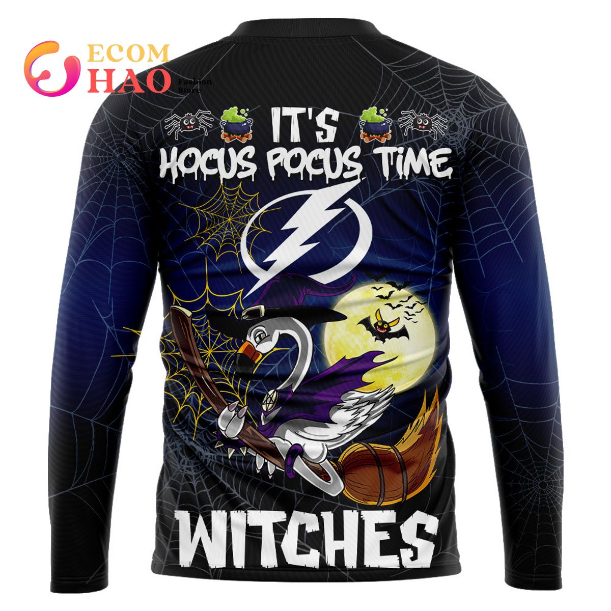 Tampa Bay Lightning Halloween Jersey Flamingo Witches Hocus Pocus 3D Hoodie