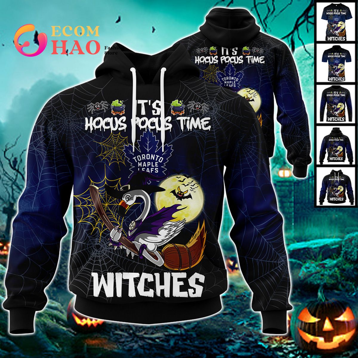 Seattle Kraken Halloween Jersey Flamingo Witches Hocus Pocus 3D Hoodie