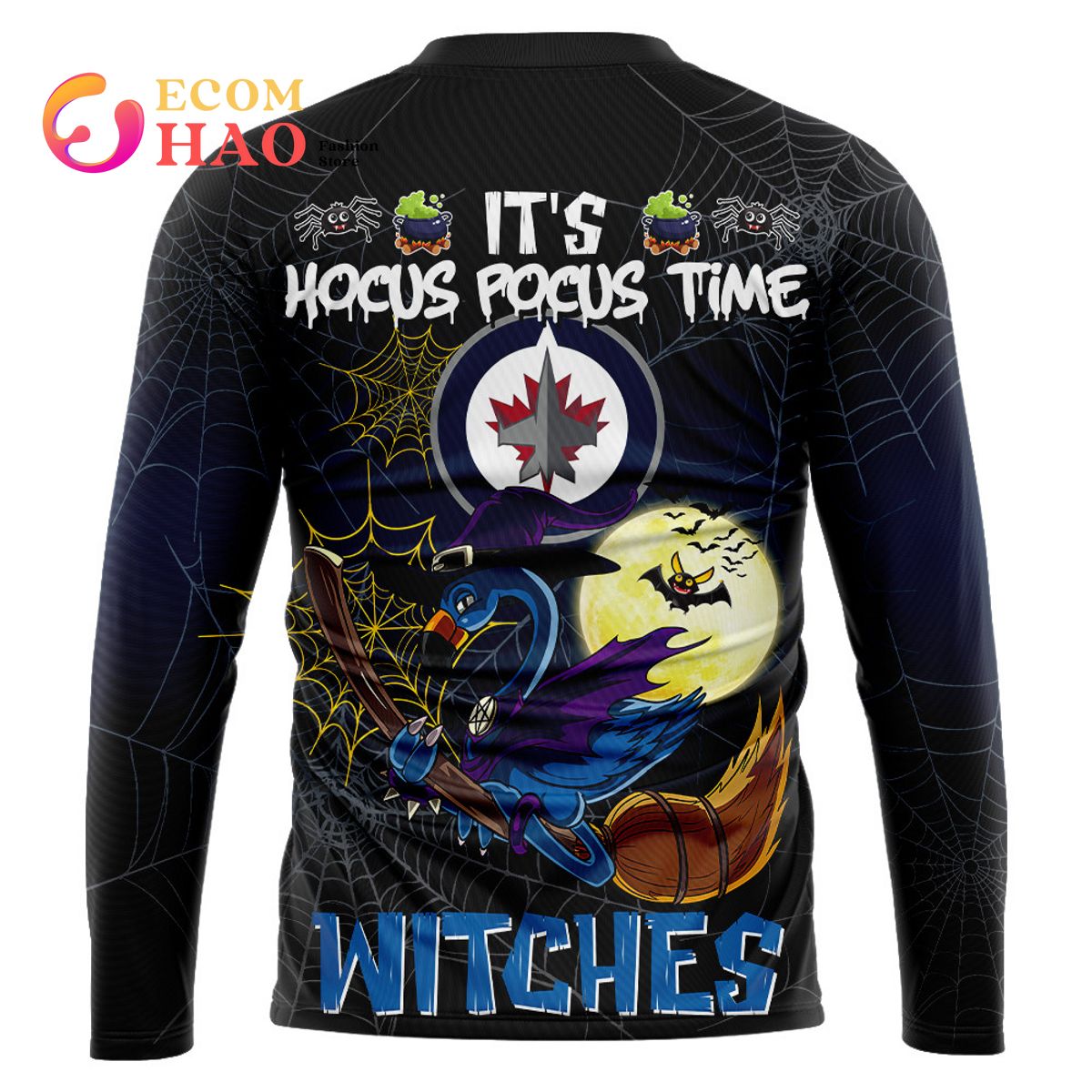 Winnipeg Jets Halloween Jersey Flamingo Witches Hocus Pocus 3D Hoodie