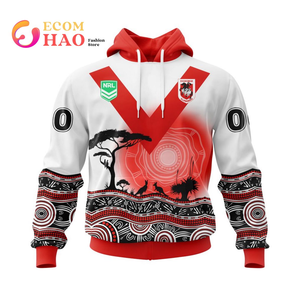 NRL St. George Illawarra Dragons Specialized Jersey With Beautiful Australia Nature 3D Hoodie