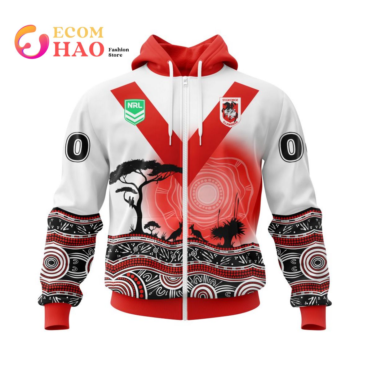 NRL St. George Illawarra Dragons Specialized Jersey With Beautiful Australia Nature 3D Hoodie