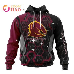 Best NRL Brisbane Broncos New Specialized Design With MotoCross Syle All Over Print Hoodie