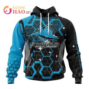 Best NRL Cronulla-Sutherland Sharks New Specialized Design With MotoCross Syle All Over Print Hoodie