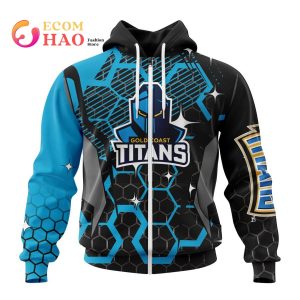 Best NRL Gold Coast Titans New Specialized Design With MotoCross Syle All Over Print Hoodie