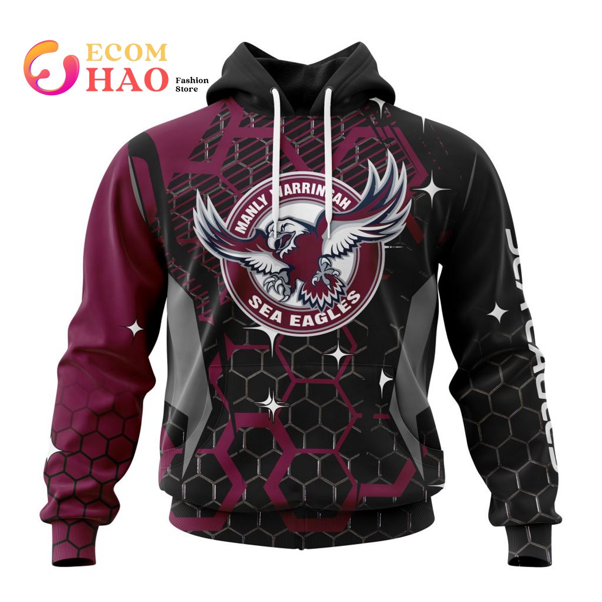 Best NRL Manly Warringah Sea Eagles New Specialized Design With MotoCross Syle All Over Print Hoodie