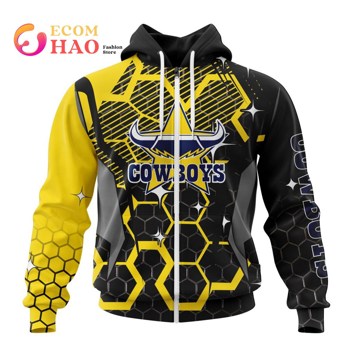 Best NRL North Queensland Cowboys New Specialized Design With MotoCross Syle All Over Print Hoodie