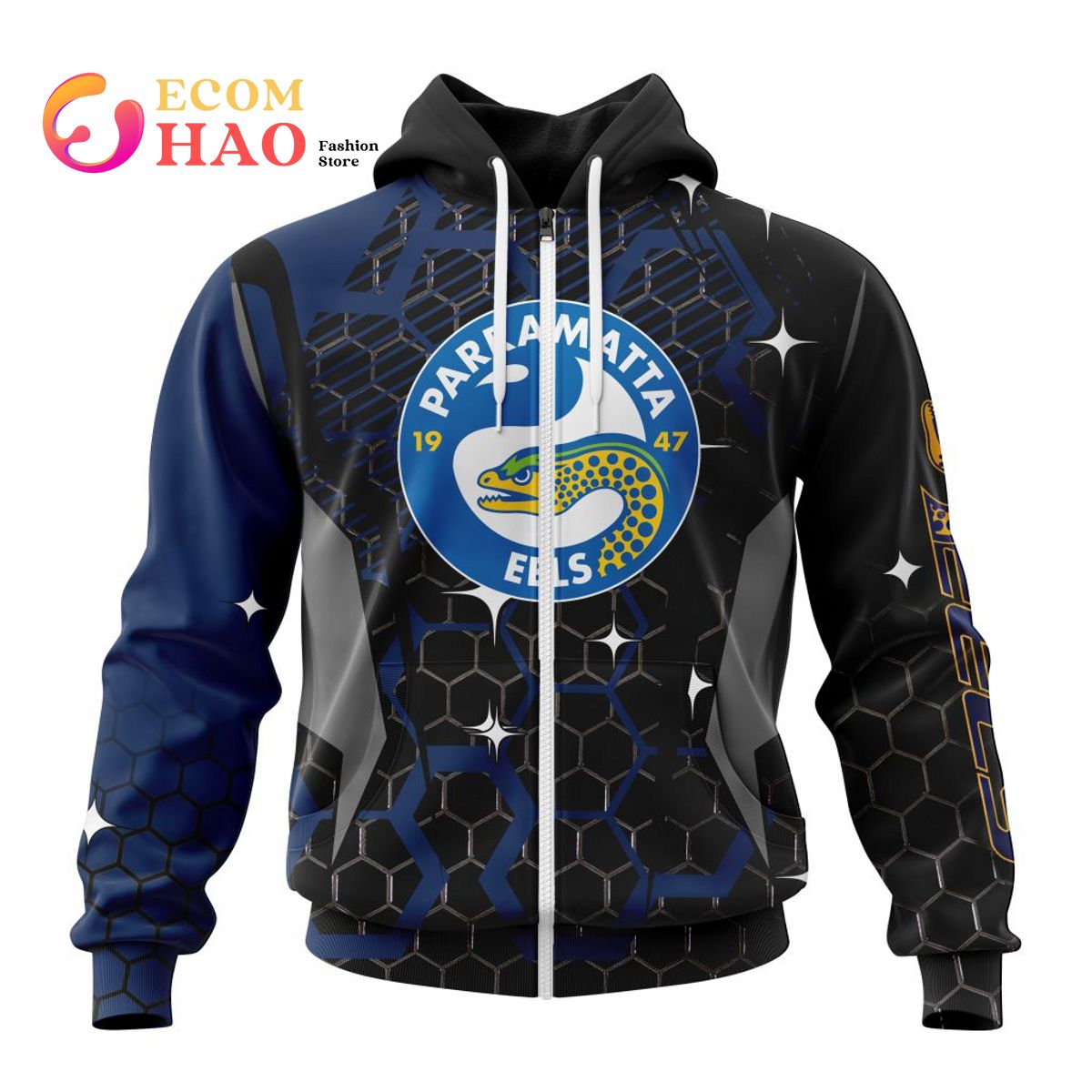 Best NRL Parramatta Eels New Specialized Design With MotoCross Syle All Over Print Hoodie