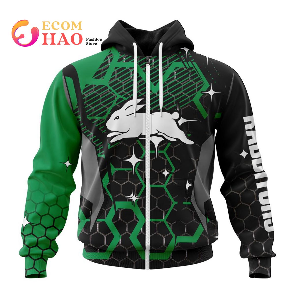 Best NRL South Sydney Rabbitohs New Specialized Design With MotoCross Syle All Over Print Hoodie