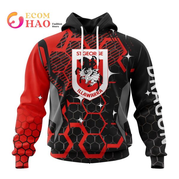 Best NRL St. George Illawarra Dragons New Specialized Design With MotoCross Syle All Over Print Hoodie