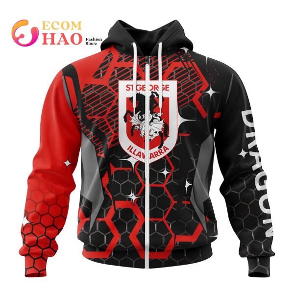 Best NRL St. George Illawarra Dragons New Specialized Design With MotoCross Syle All Over Print Hoodie