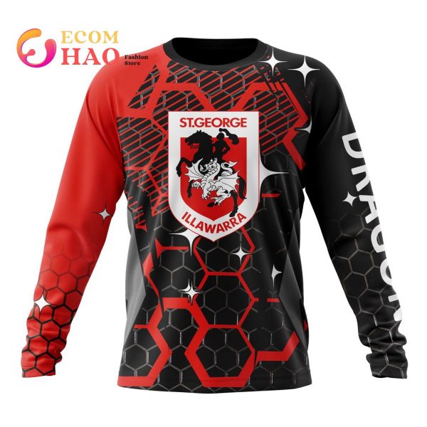 Best NRL St. George Illawarra Dragons New Specialized Design With MotoCross Syle All Over Print Hoodie