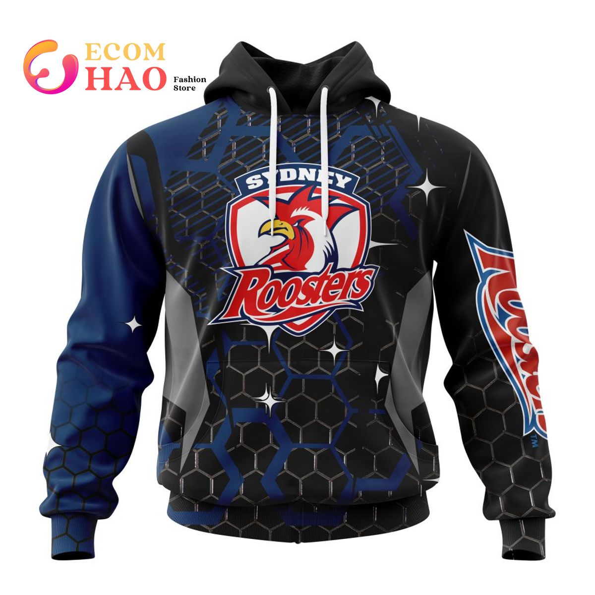 Best NRL Sydney Roosters New Specialized Design With MotoCross Syle All Over Print Hoodie