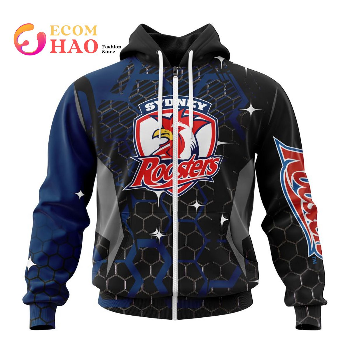 Best NRL Sydney Roosters New Specialized Design With MotoCross Syle All Over Print Hoodie