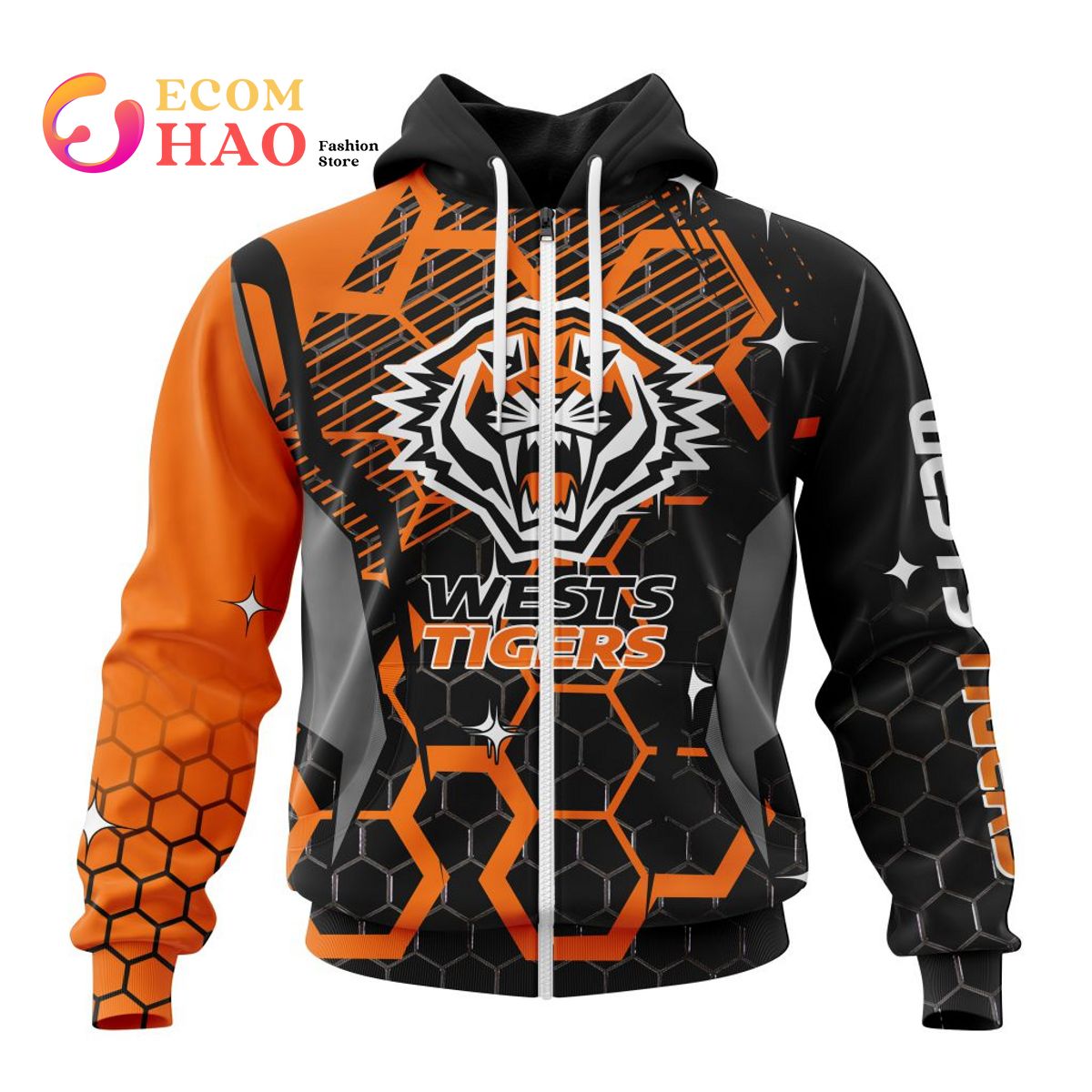 Best NRL Wests Tigers New Specialized Design With MotoCross Syle All Over Print Hoodie