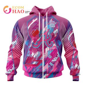 MLB Atlanta Braves Specialized Design I Pink I Can! Fearless Again Breast Cancer 3D Hoodie