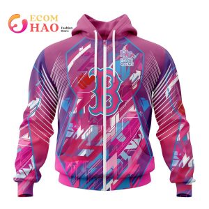 MLB Boston Red Sox Specialized Design I Pink I Can! Fearless Again Breast Cancer 3D Hoodie