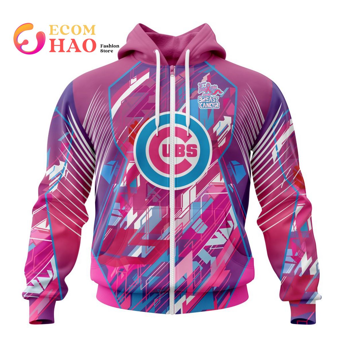 MLB Chicago Cubs Mix Grateful Dead Specialized Design I Pink I Can! Fearless Again Breast Cancer 3D Hoodie