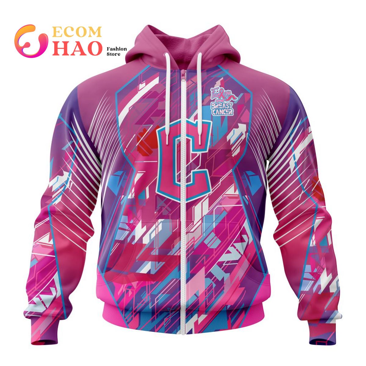 MLB Cleveland Guardians Specialized Design I Pink I Can! Fearless Again Breast Cancer 3D Hoodie