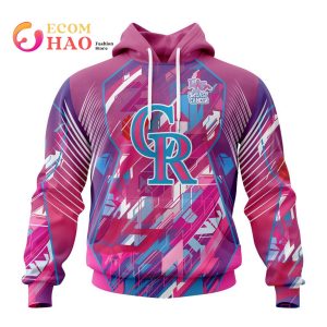 MLB Colorado Rockies Specialized Design I Pink I Can! Fearless Again Breast Cancer 3D Hoodie