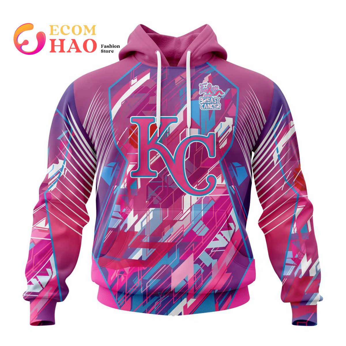 MLB Kansas City Royals Specialized Design I Pink I Can! Fearless Again Breast Cancer 3D Hoodie