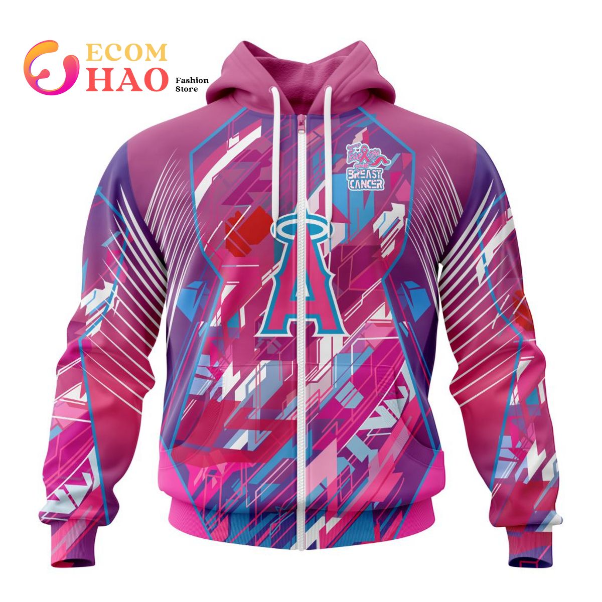 MLB Los Angeles Angels Of Anaheim Specialized Design I Pink I Can! Fearless Again Breast Cancer 3D Hoodie