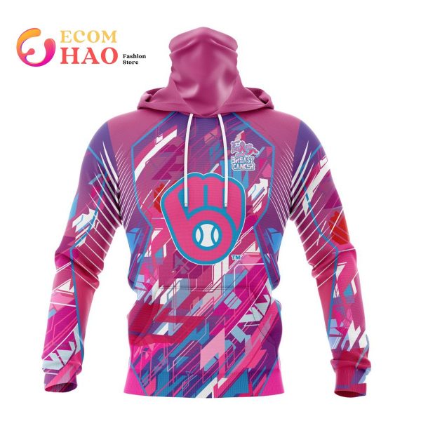 MLB Milwaukee Brewers Mix Grateful Dead Specialized Design I Pink I Can! Fearless Again Breast Cancer 3D Hoodie
