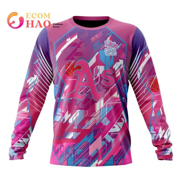MLB Oakland Athletics Mix Grateful Dead Specialized Design I Pink I Can! Fearless Again Breast Cancer 3D Hoodie
