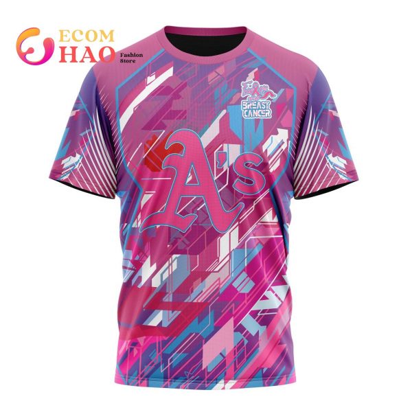 MLB Oakland Athletics Mix Grateful Dead Specialized Design I Pink I Can! Fearless Again Breast Cancer 3D Hoodie
