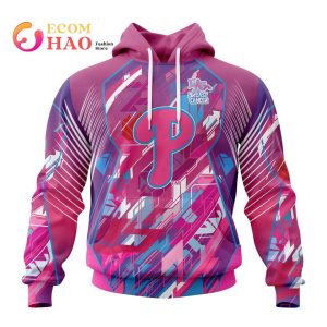 MLB Philadelphia Phillies Specialized Design I Pink I Can! Fearless Again Breast Cancer 3D Hoodie