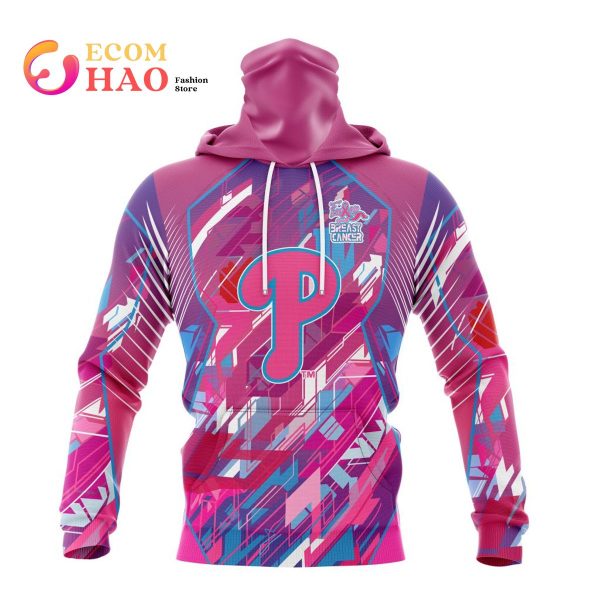 MLB Philadelphia Phillies Specialized Design I Pink I Can! Fearless Again Breast Cancer 3D Hoodie