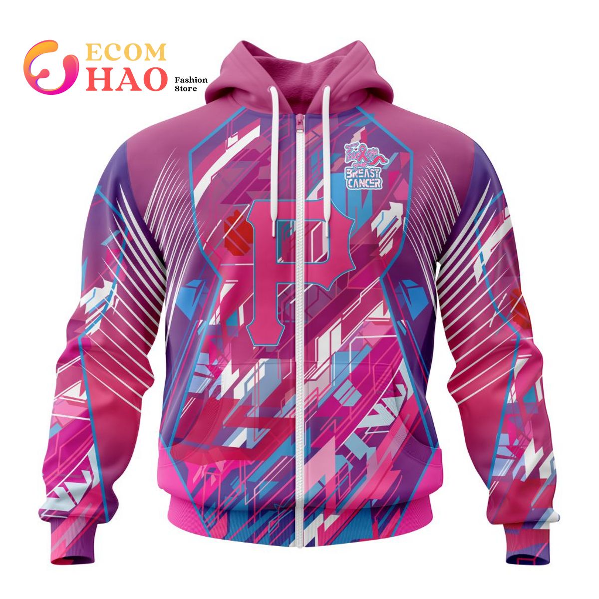 MLB Pittsburgh Pirates Specialized Design I Pink I Can! Fearless Again Breast Cancer 3D Hoodie