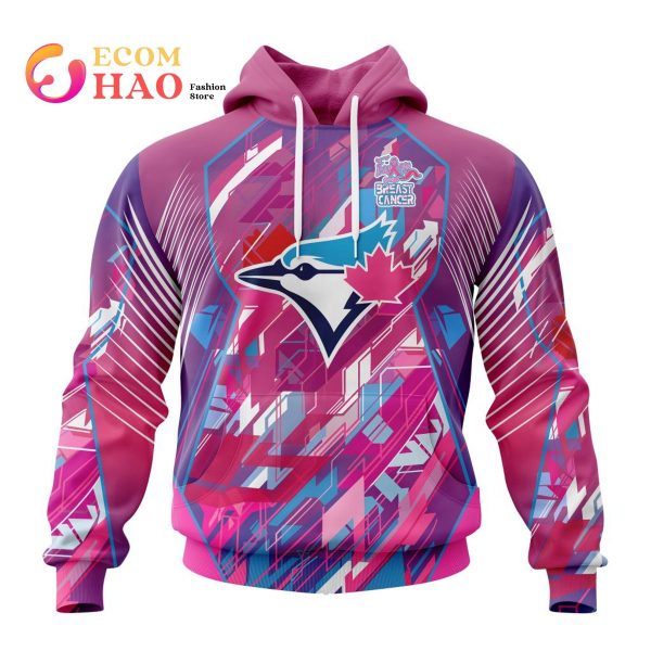 MLB Toronto Blue Jays Specialized Design I Pink I Can! Fearless Again Breast Cancer 3D Hoodie