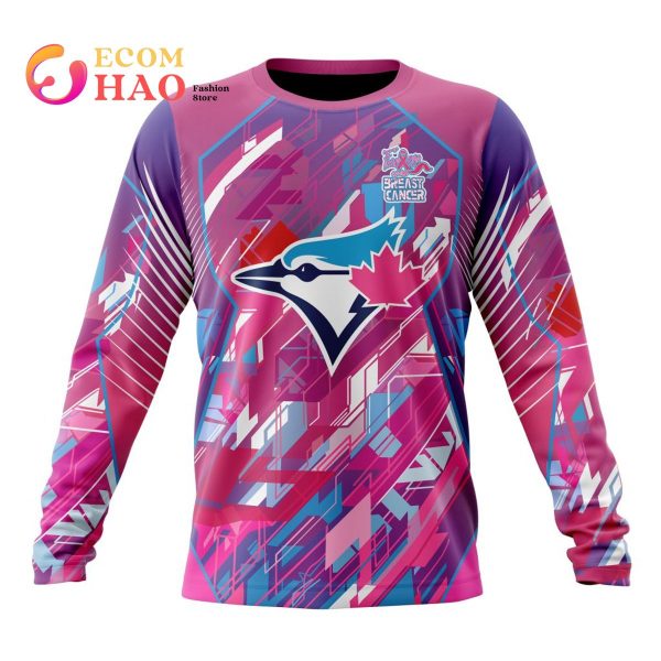 MLB Toronto Blue Jays Specialized Design I Pink I Can! Fearless Again Breast Cancer 3D Hoodie