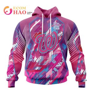 MLB Washington Nationals Specialized Design I Pink I Can! Fearless Again Breast Cancer 3D Hoodie