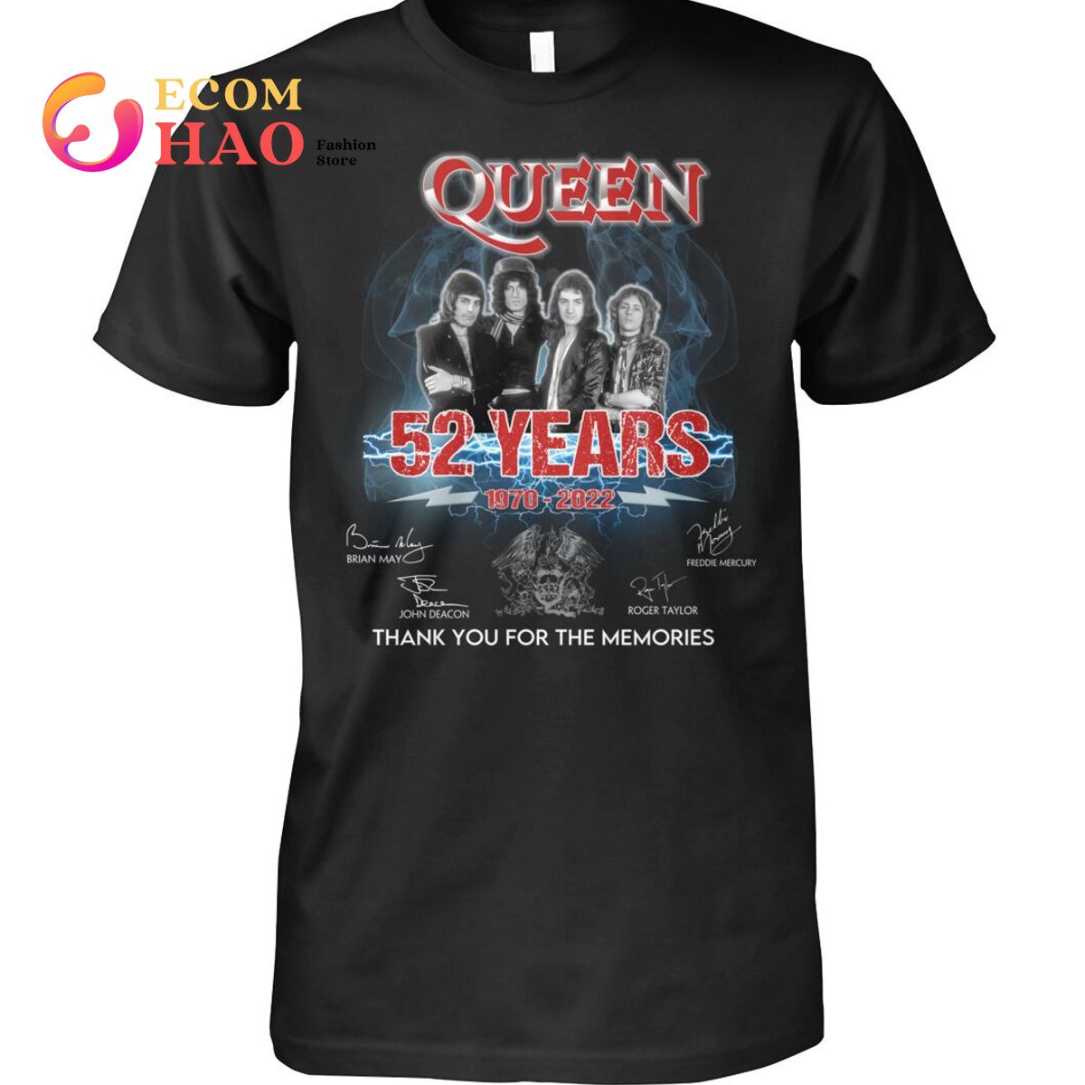 Queen 52 Years 1970 – 2022 Thank You For The Memories T-Shirt